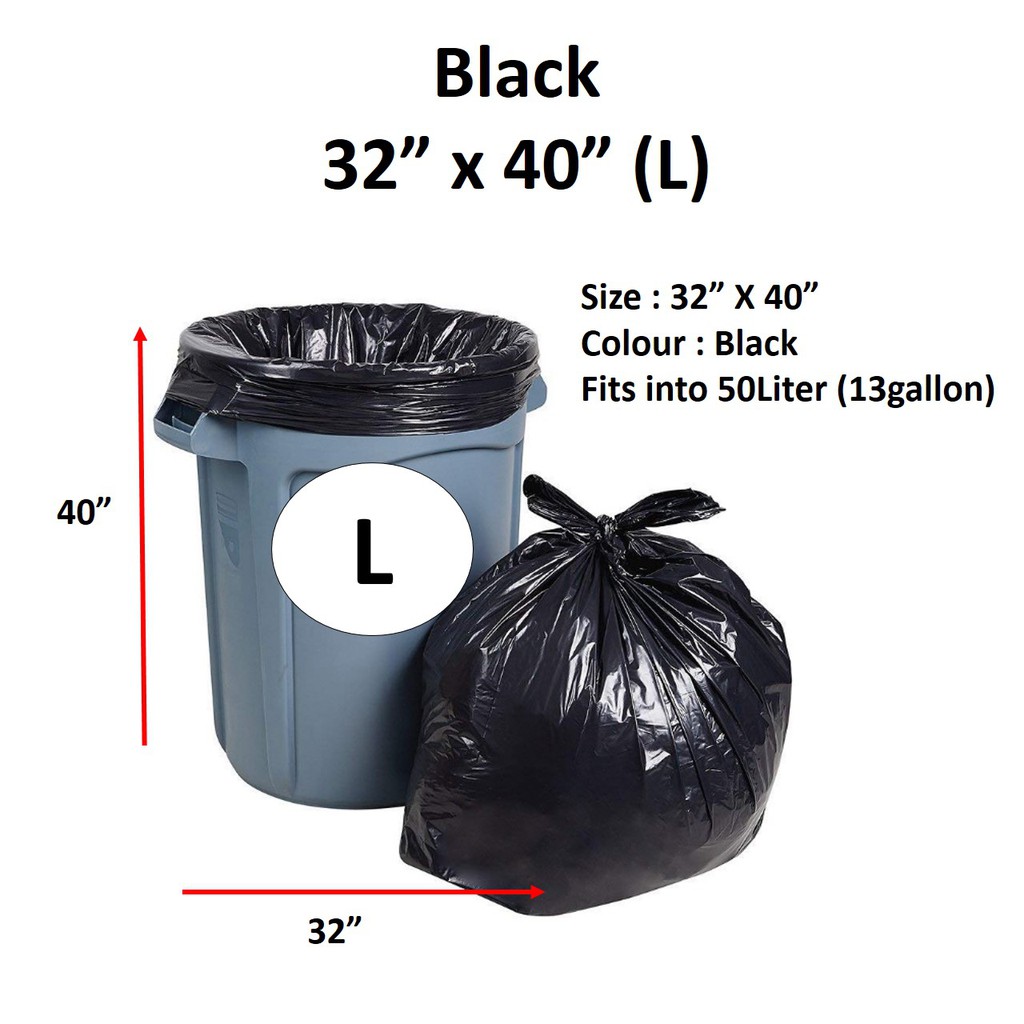 S / M / L / XL / XXL / XXXL Trash bag / Plain or Black / Garbage Bag