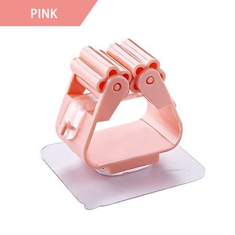 Mop Holder Hooks Bathroom Wall Sticker Mounted Trackless Clamp Bathroom