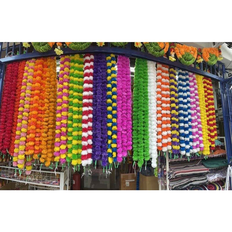 Artificial Marigold Garland (malai) (5 pieces) In 1 Packet for wedding