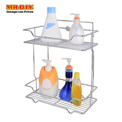 MR.DIY WallMounted StainlessSteel 2Layer Bathroom Rack (29cm x 35cm) Shopee Malaysia