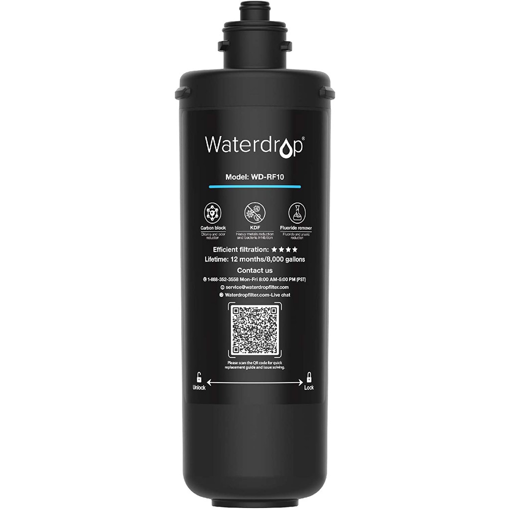 Waterdrop RF10 Replacement Filter Cartridge for 10UA/10UB Under Sink Water Filter, Reduces PFAS