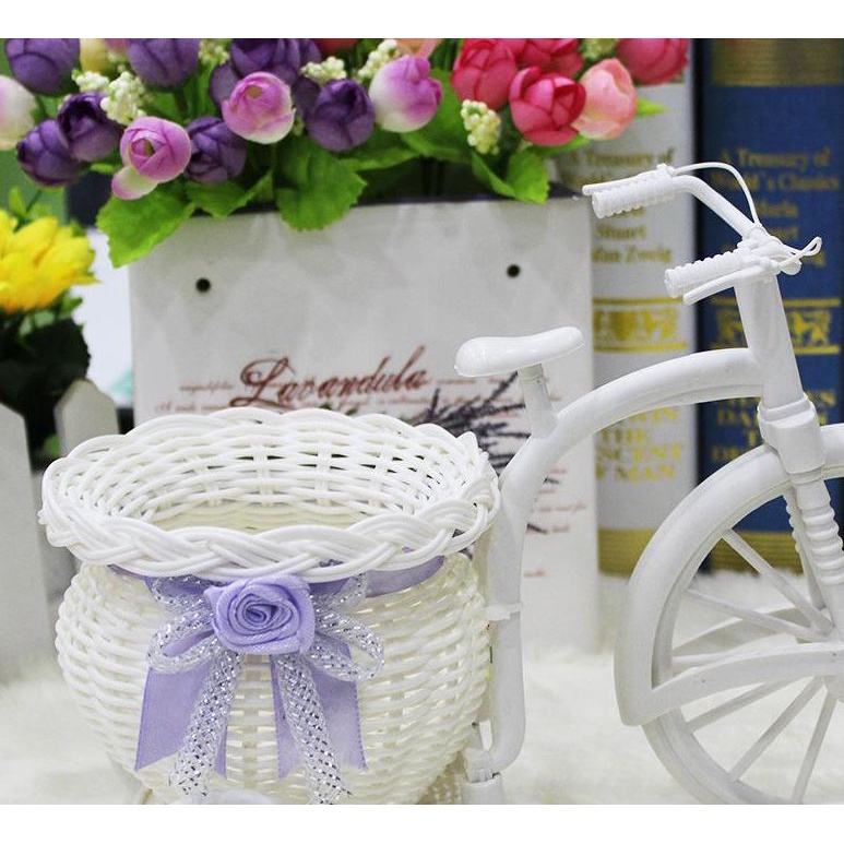Creative Tricycle Room Ornament Rattan Big Wheel Float Round Simulation