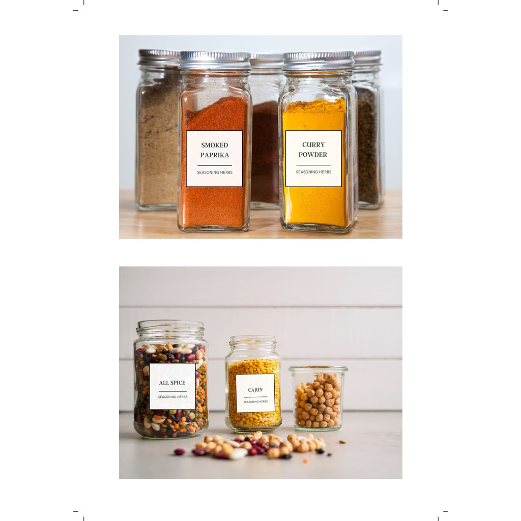 40 PIECE LABEL STICKER DAPUR/KITCHEN STICKER LABEL/CUSTOM/MINIMALIST