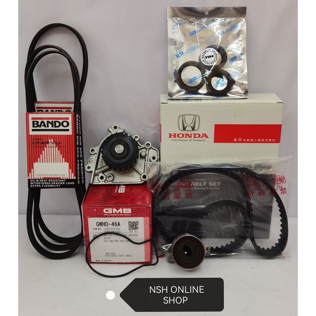Timing Combo Kit Set+Fan Belt+Water Pump for Honda Civic SR4 1.6 B16A