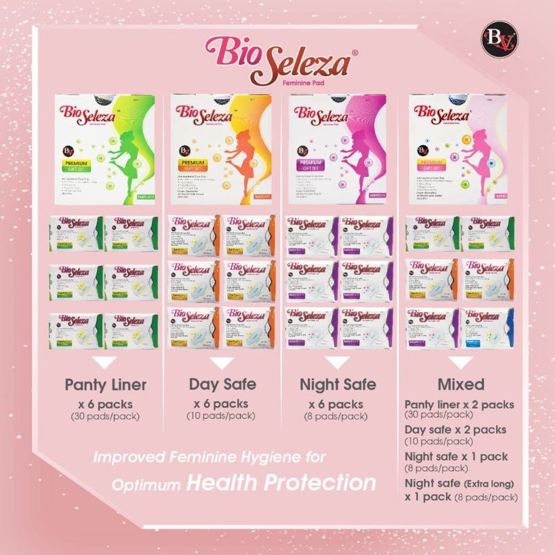 BIO SELEZA / DAY SAFE /NIGHT SAFE/PANTY LINER/Mixed ( 1 Box 6 packs