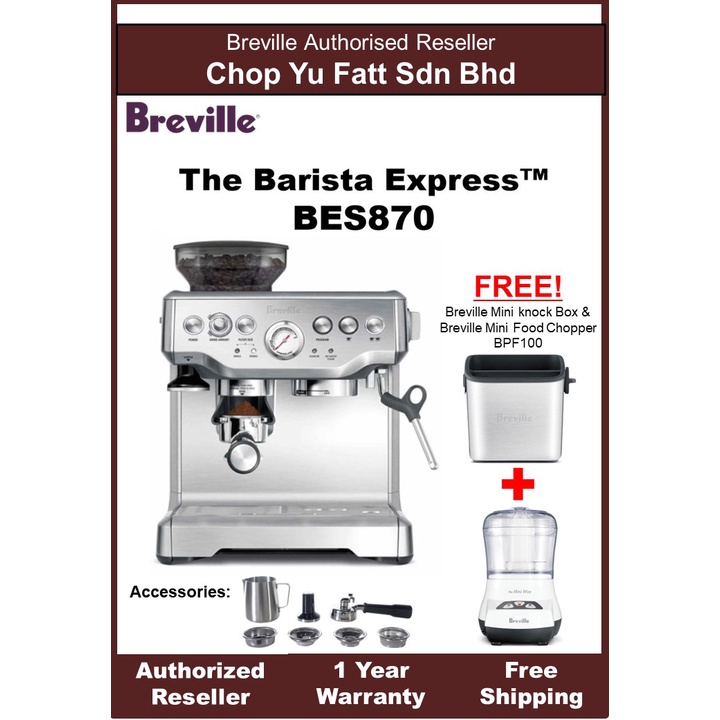 Breville BES870 Barista Express Espresso Machine Shopee Malaysia