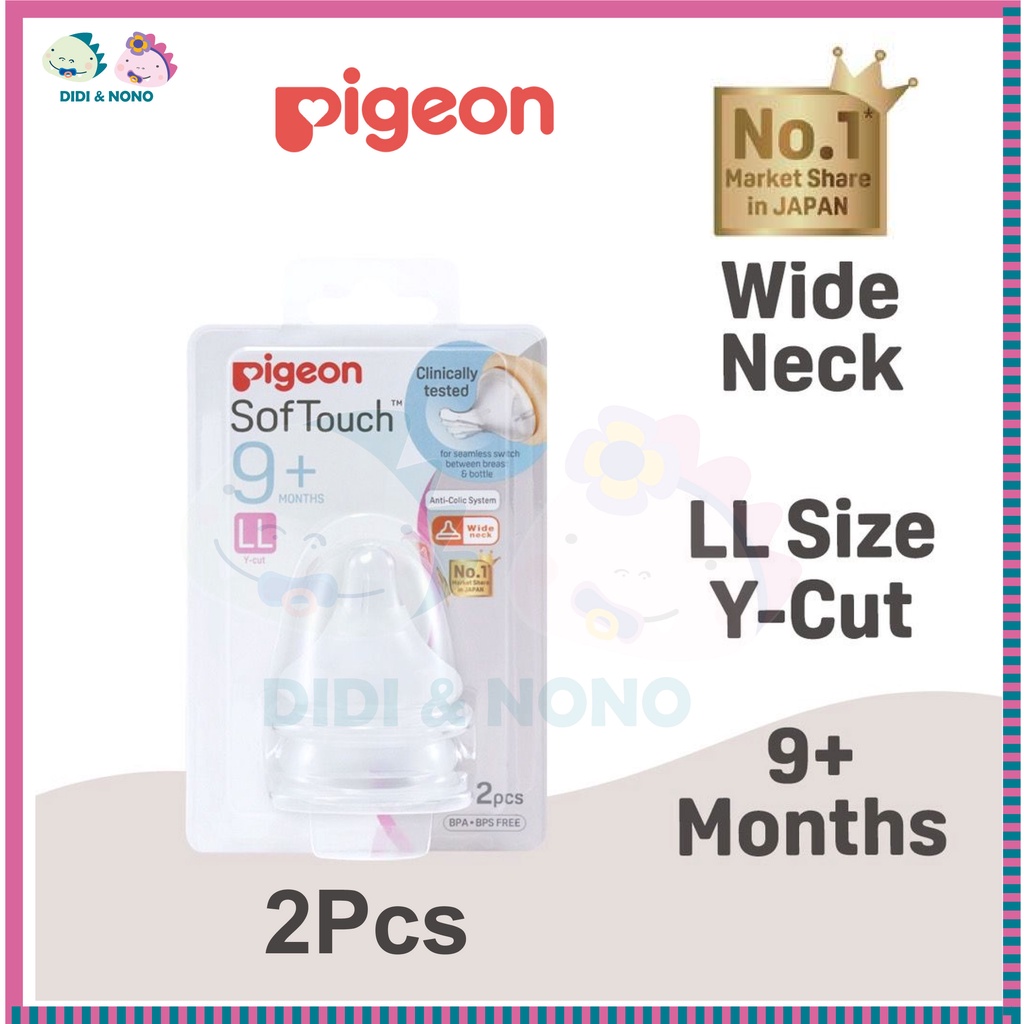 PIGEON PPSU PERISTALTIC PLUS WIDE NECK TEAT PUTING NIPPLE 9M+Size LL