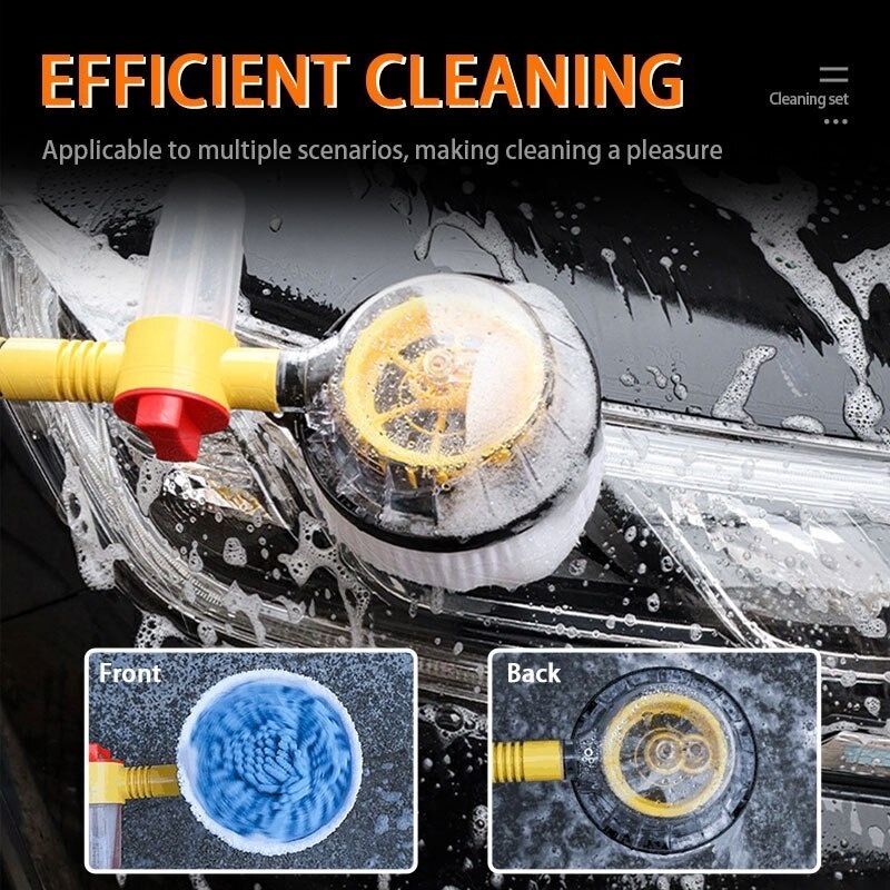 Car Wash Brush Water Gun Automatic Rotating Mop Long Handle Foam