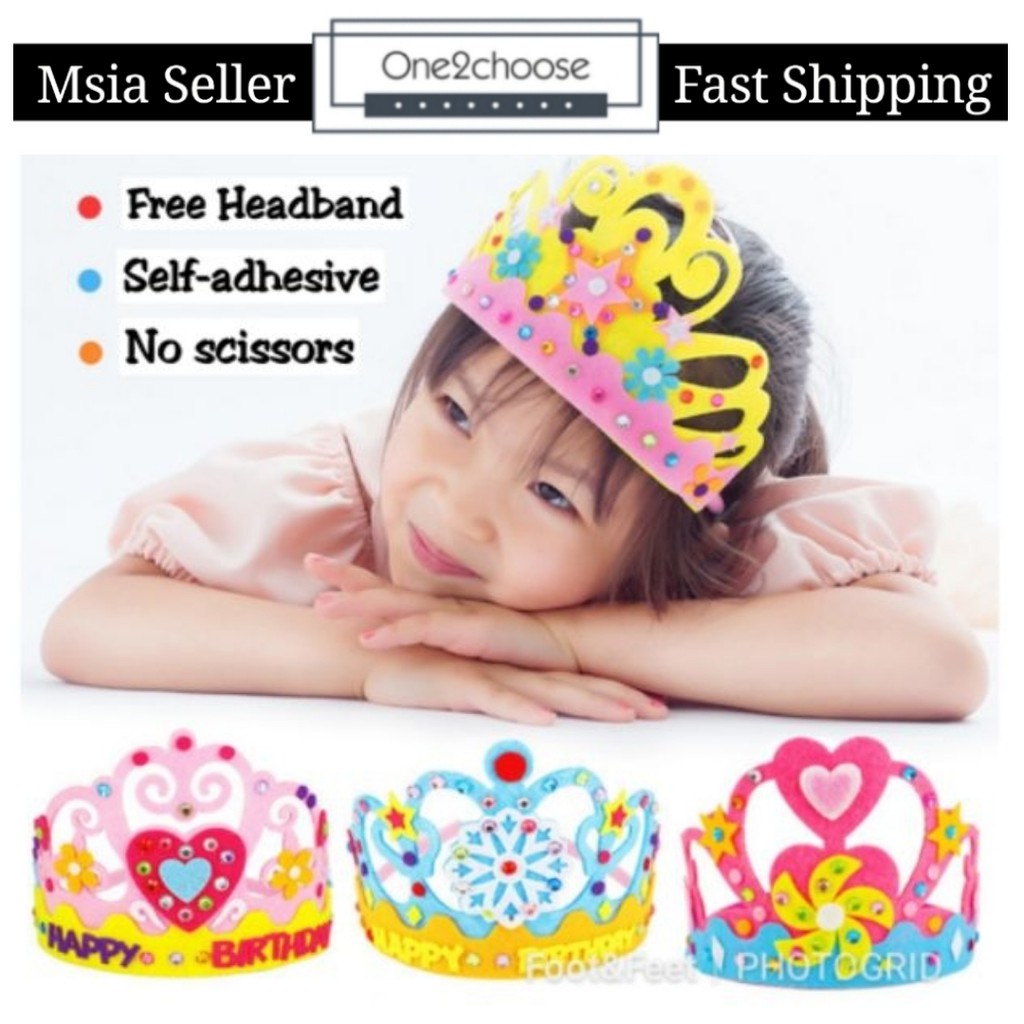 Children DIY Handmade Flower Crown Birthday Party Crown Shopee Malaysia