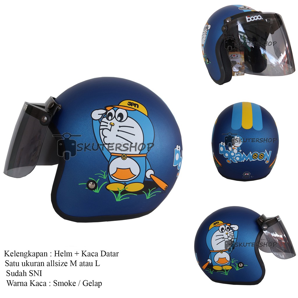 Helmet JPN Bogo Retro Classic Doramoon Doraemon Motif Cute