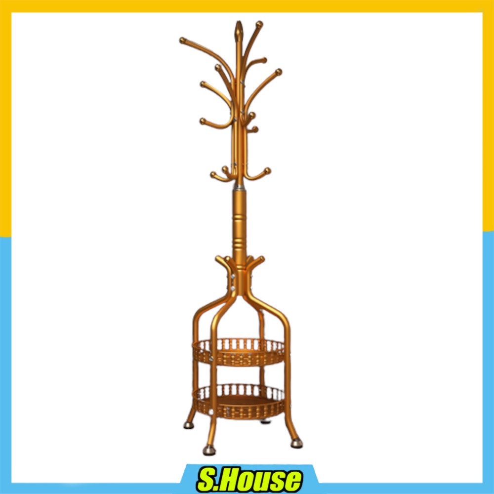 Pole Rack Hanger Hat Coat Metal Stand Garment Hang Clothes Rak Tiang