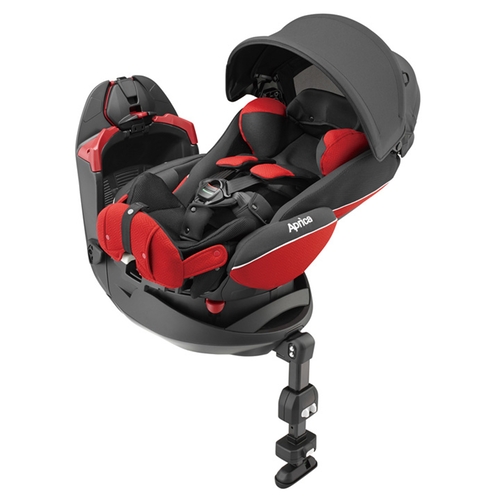 Aprica Fladea Grow DX Red Black 360 degree turn Flatbed car seat for