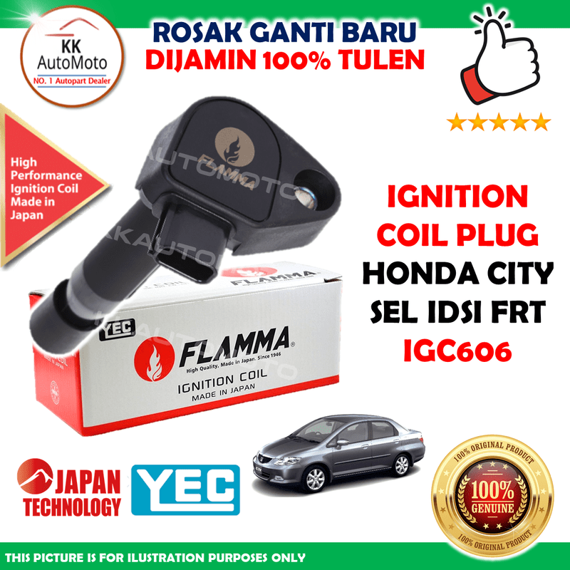 1 Biji Honda City SEL IDSI FRT Flamma Ignition Coil Plug Japan IGC606 Shopee Malaysia