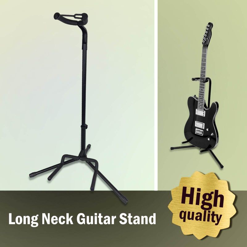 GUITAR FLOOR STAND HOLDER BLACK SQUARE STELL PIPE ELECTRIC GUITAR