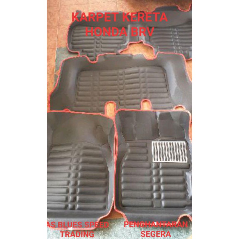 🔥KARPET HONDA BRV / CAR FLOOR MAT HONDA BRV 5D BLACK REDLINE ANTI SLIP