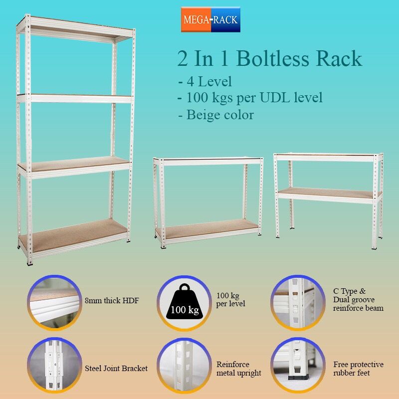 💥5 Tier Rack💥 BOLTLESS RACK 40cm x 90cm x 180cm c/w 5 levels of