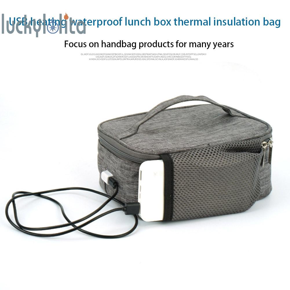 LucUSB Heating Lunch Box Insulation Bag Portable Electric Thermal Food