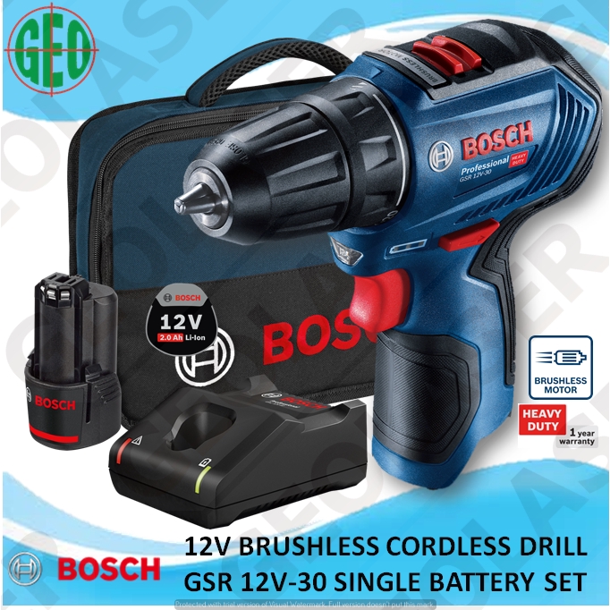 Bosch 12V GSR 12V30 Brushless Cordless Drill Single Battery Set