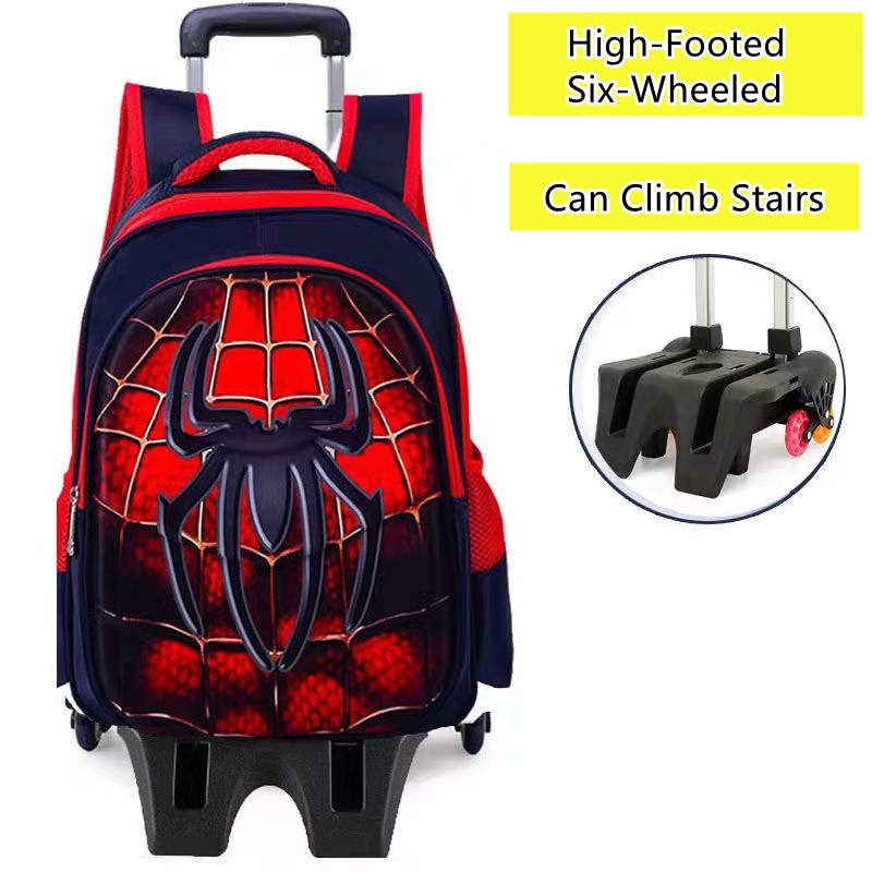 Malaysia 6 wheel school bag trolley 3D Cartoon Schoolbag /Beg Roda