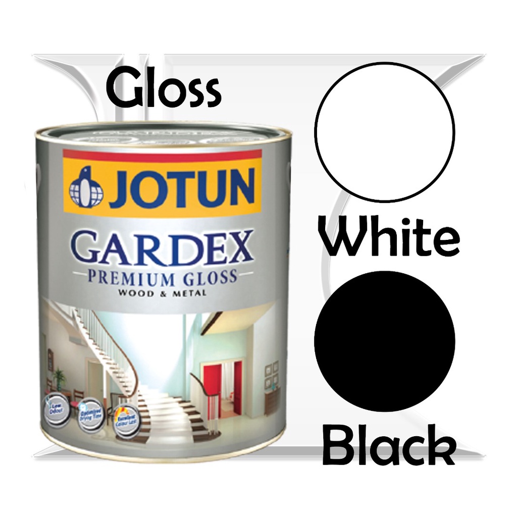 Jotun Gardex Gloss White / Black 5L Interior & Exterior Oil Paint