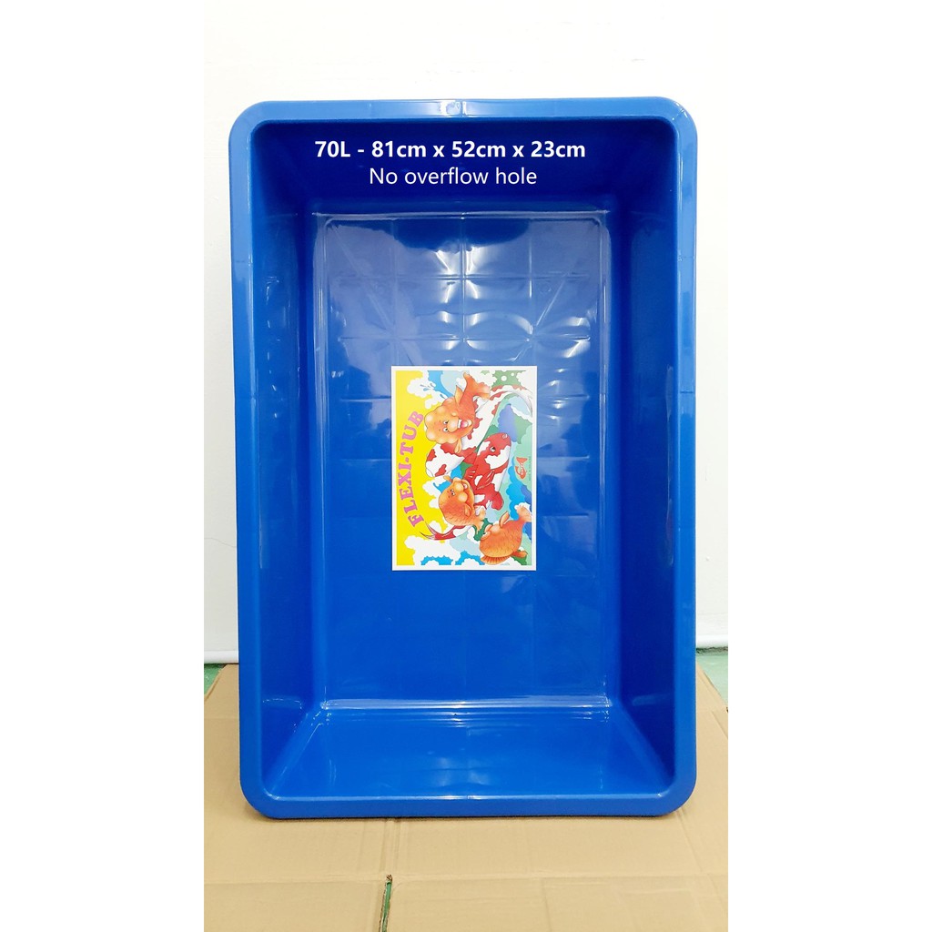 Plastic Fish Tank 70L Tangki ikan Guppy Plastic Tank for Fish Lobster Aquaculture Aquaponic