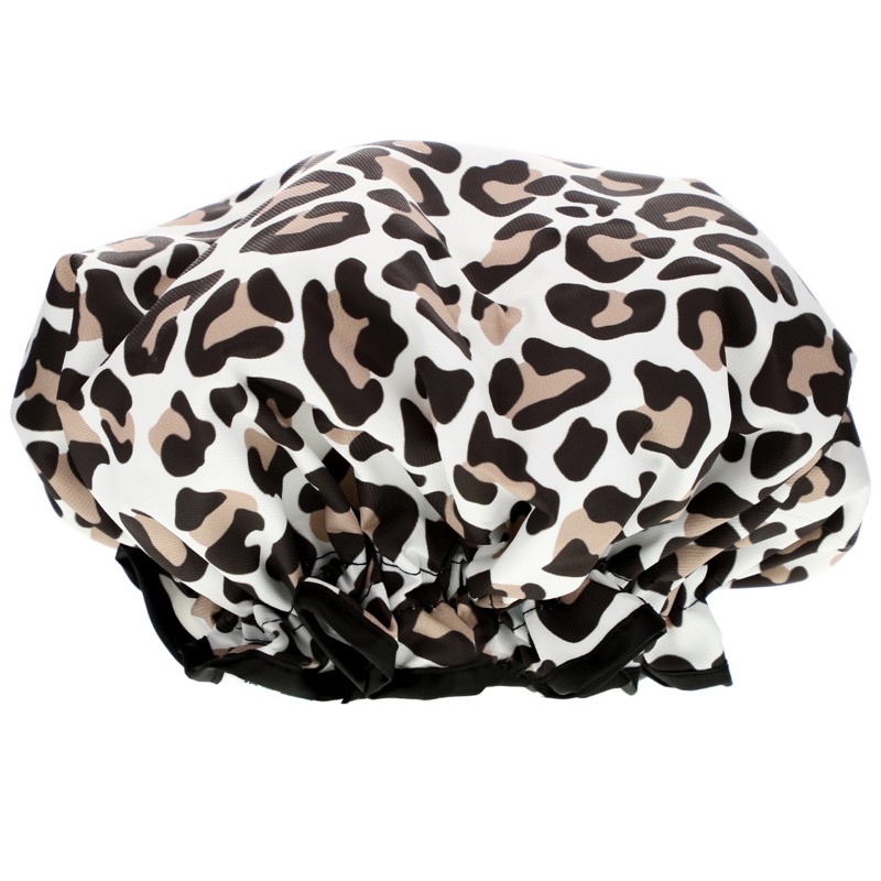 The Vintage Cosmetic Company Shower Cap (Leopard Print) Frizz Free