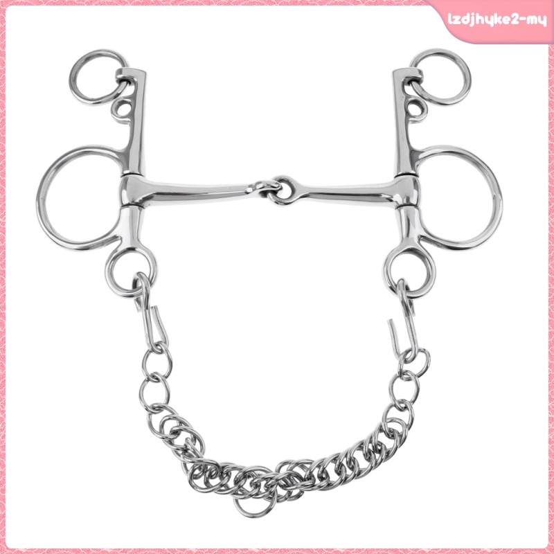 BolehDeals 5'' Stainless Steel Horse Bit with Curb Chain and Curb Hooks