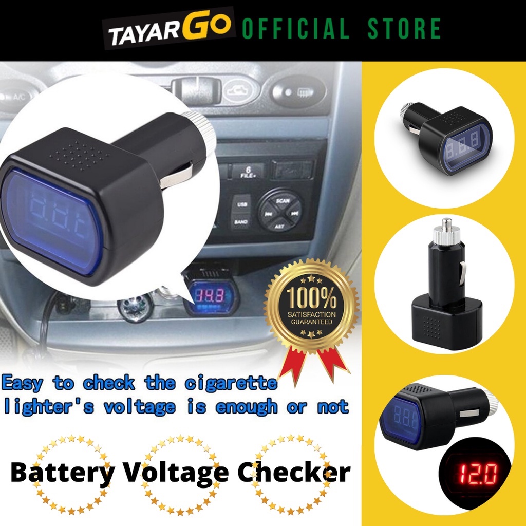 TAYARGO LED Car Battery Meter Volt meter car voltage meter Voltmeter Meter Bateri Kereta Voltage