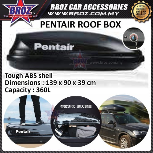 PENTAIR Universal Car Roof Box Carrier 360L 139 x 90 x 39cm (Black