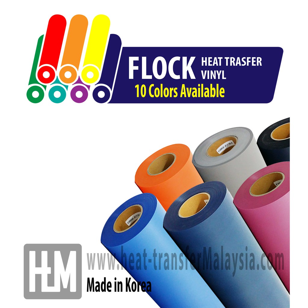 Korea Flock Heat Transfer Vinyl / Heat Press Vinyl / Thermal Transfer Film Shopee Malaysia