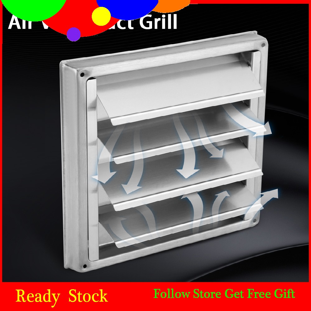 [Ready Stock] High Quality 100mm Stainless Steel Wall Air Vent Square