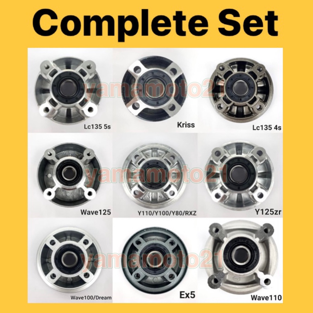 Sprocket Hub Set CHROME SILVER Wave110 Wave125 Wave100 Dream Ex5 Y80