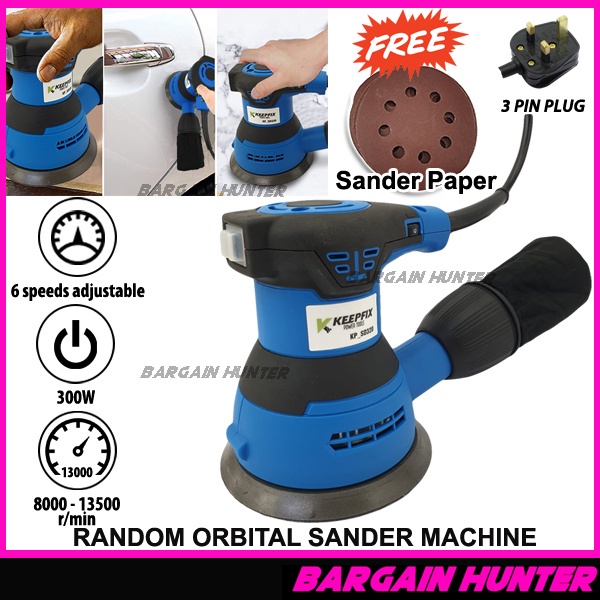 KEEPFIX Random Orbital Sander Machine 300w 125mm Wood Sander Wood