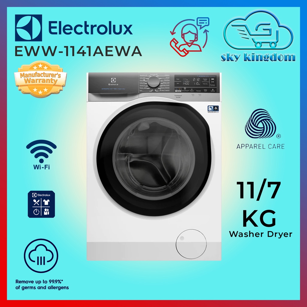 ELECTROLUX EWW1141AEWA 11/7kg UltimateCare™ 900 Washer Dryer Shopee Malaysia