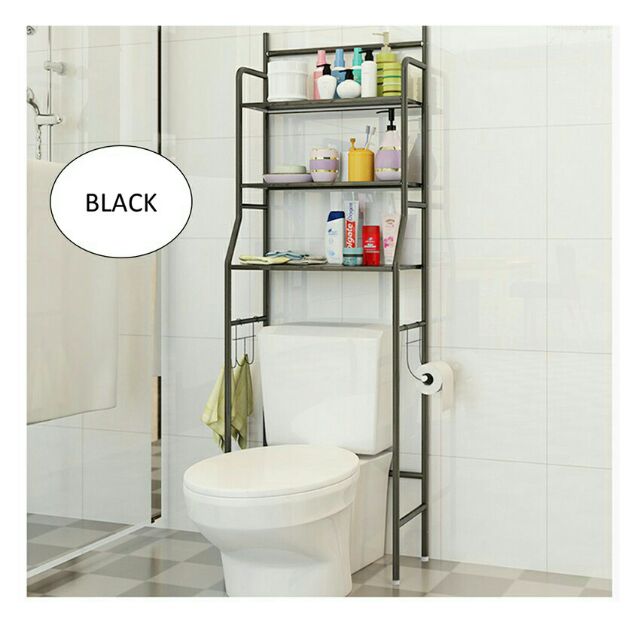 3 TIER BATHROOM AND TOILET ORGANIZER SHELVES RACK (BLACK) Shopee Malaysia