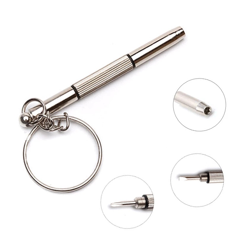 Stainless Steel Portable Eyeglass Screwdriver Keychain Screwdriver