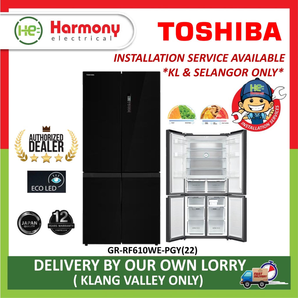 (FREE DELIVERY + INSTALL KL) TOSHIBA 556L 4 Doors Inverter Fridge Multi