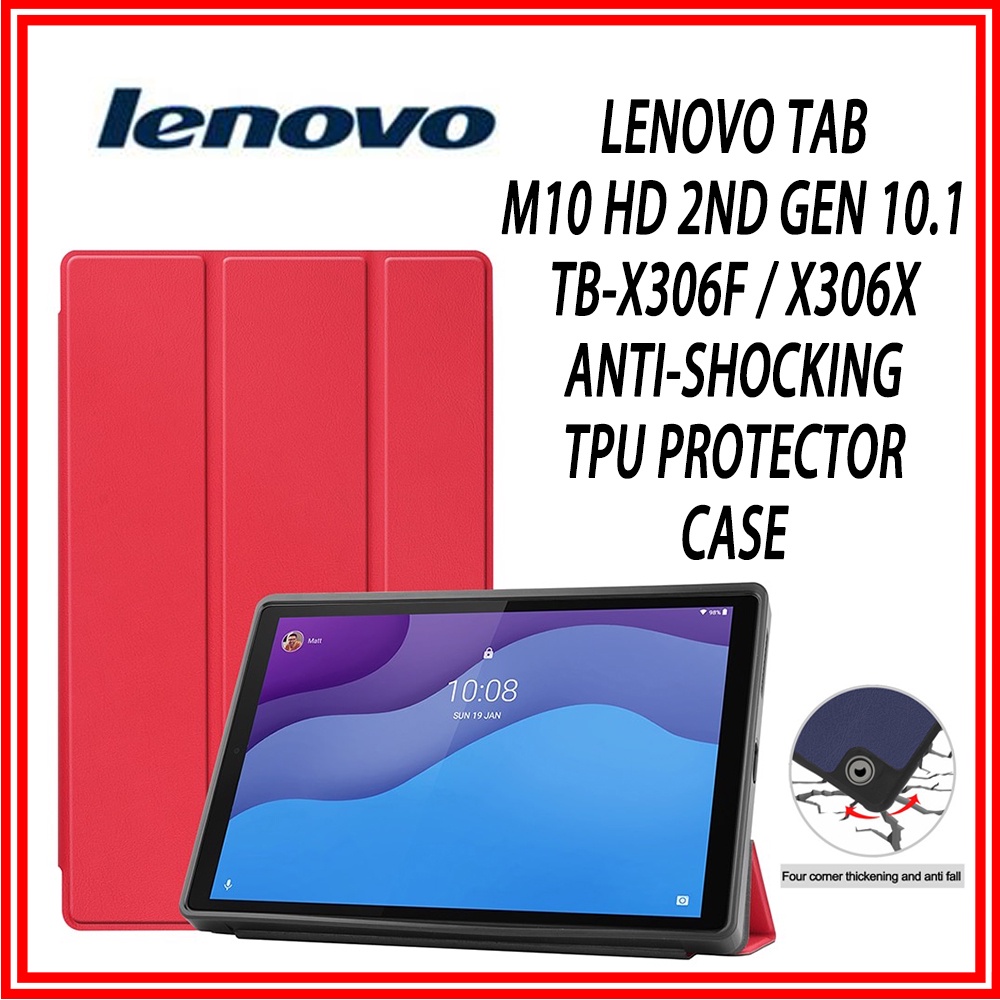 Lenovo Tab M10 HD 2ND TBX306 TPU Flip Case Lenovo M10 2ND Gen 10.1inch
