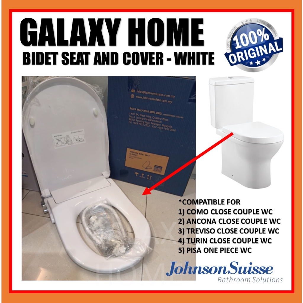 Johnson Suisse Manual Bidet Seat & Cover D Shape Toilet Seat Seat