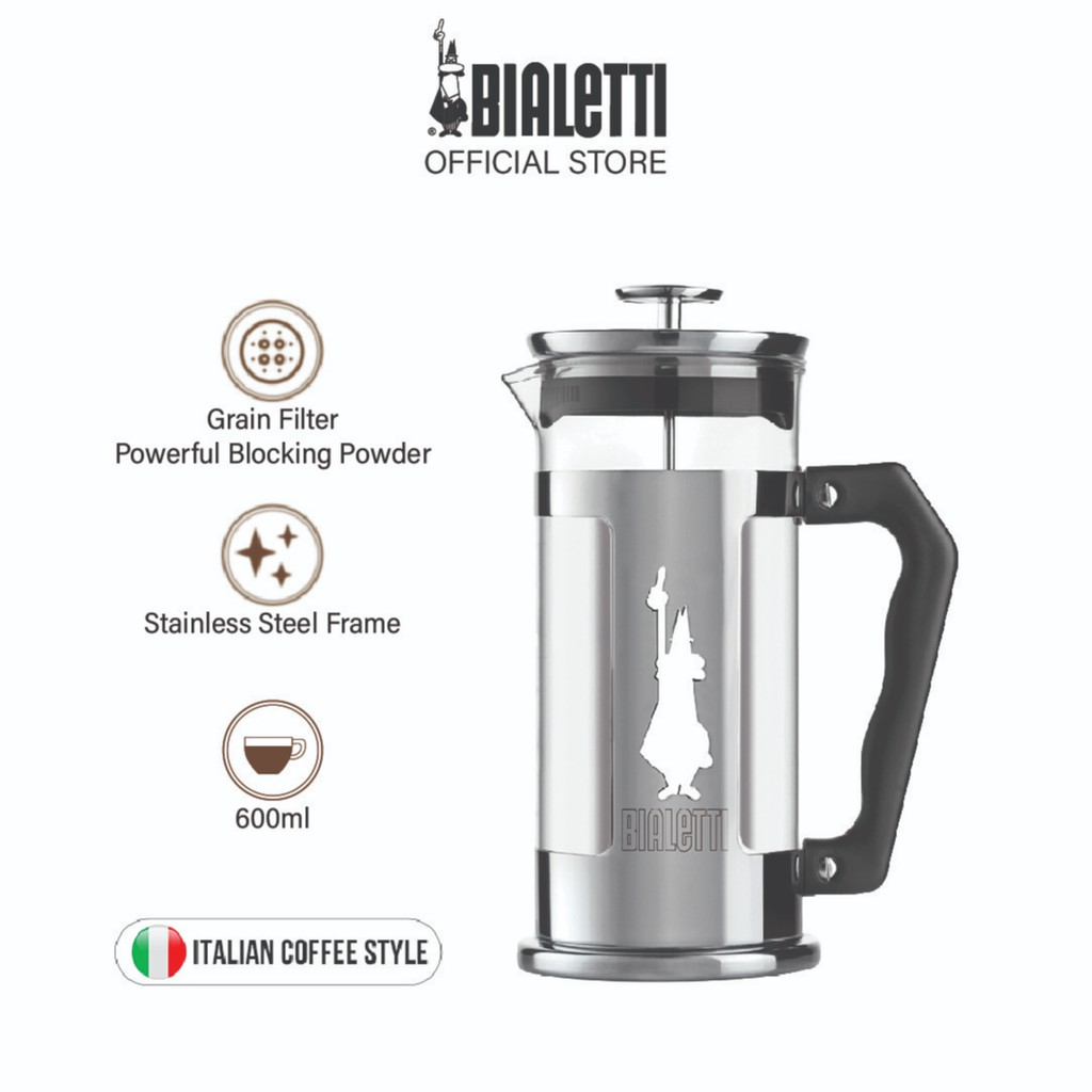 Bialetti Preziosa French Press Italian Ground Coffee Espresso Maker