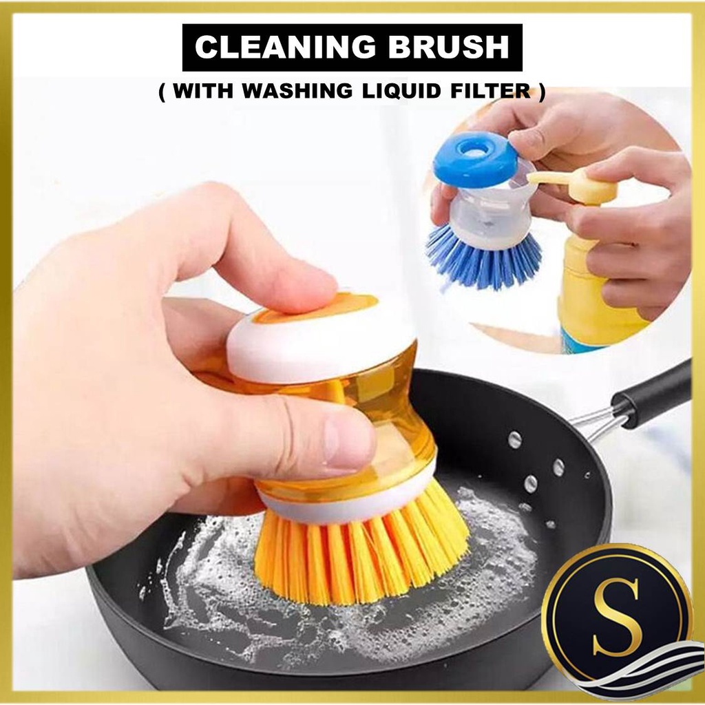 Cleaning Brush With Washing Liquid Filter Pot Brush Automatic Soap