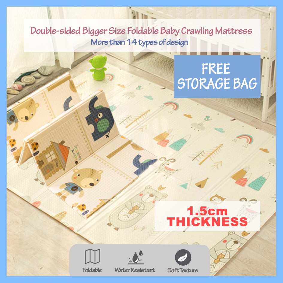 Baby 1.5cm THICK LIGHT WEIGHT Big Foldable Play Mat Cartoon Carpet XPE
