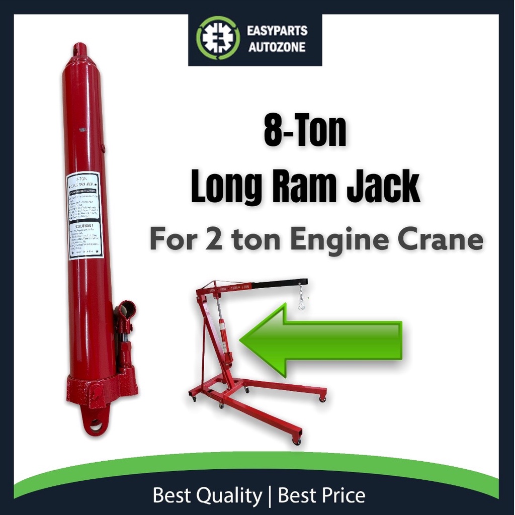 Autozone 8 TON Long Ram Hydraulic Jack for 2 Ton engine Crane Garage