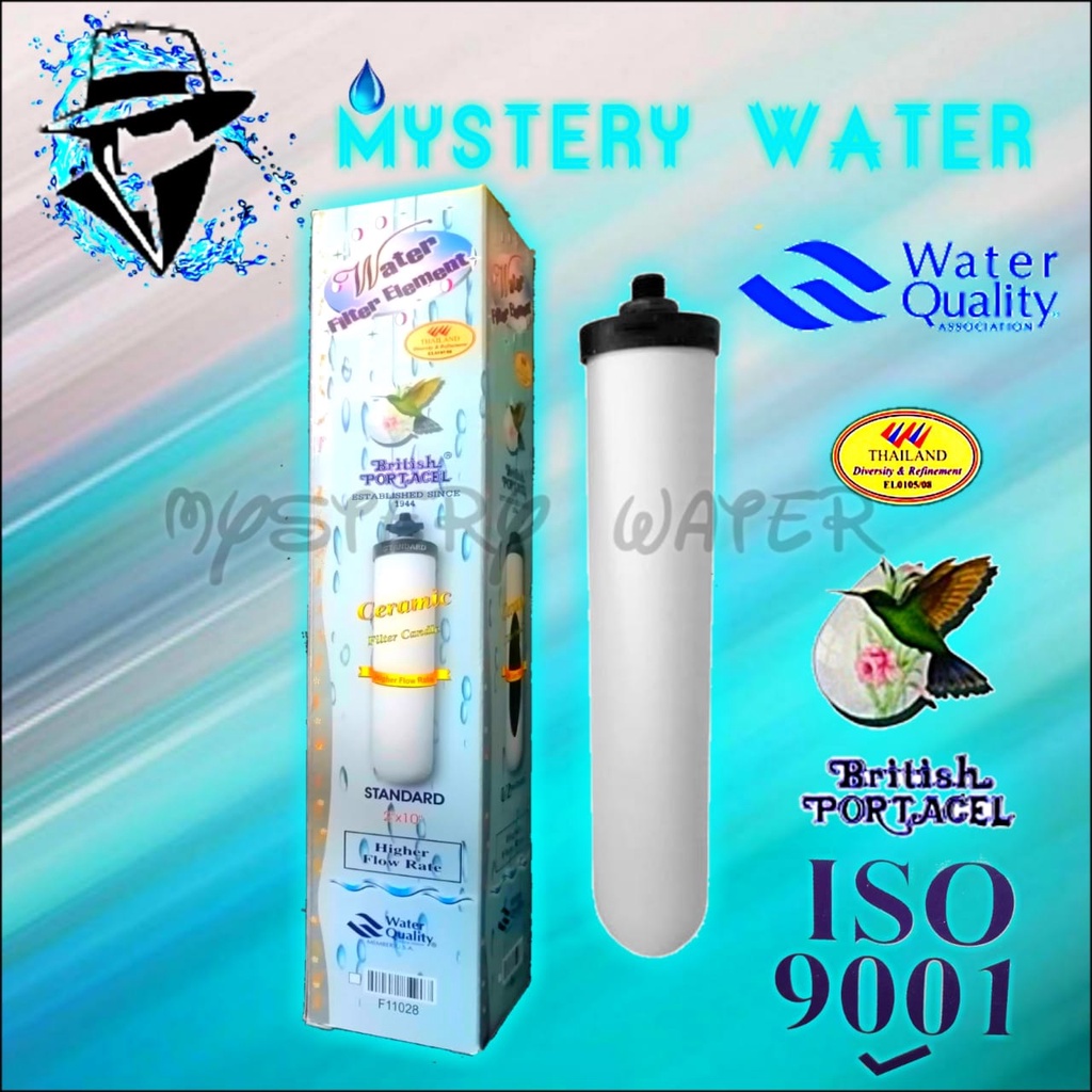 10" British Portacel Ceramic Water Filter Replacement Candle Filter Cartridge Standard (Short