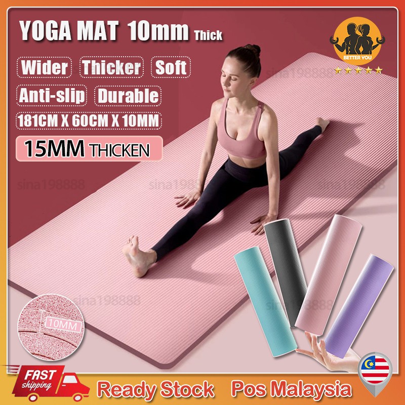 【No.1 Best selling】 NBR/TPE Yoga Mat 10/15MM Soft High Density EXTRA