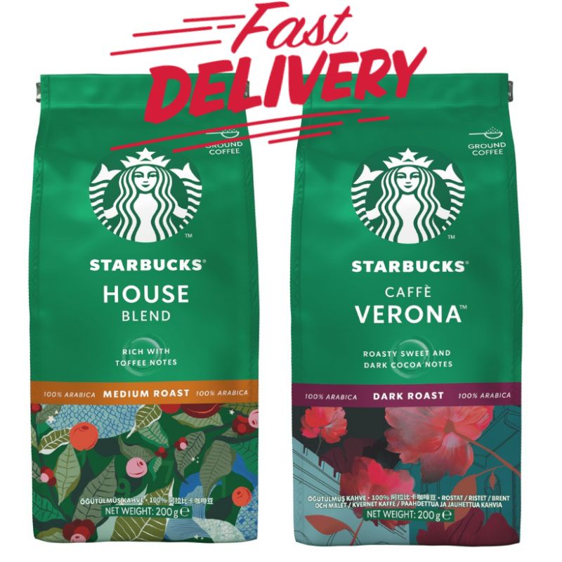 🔥[READY STOCK] 200gm Starbucks House Blend Medium Roast Ground Coffee