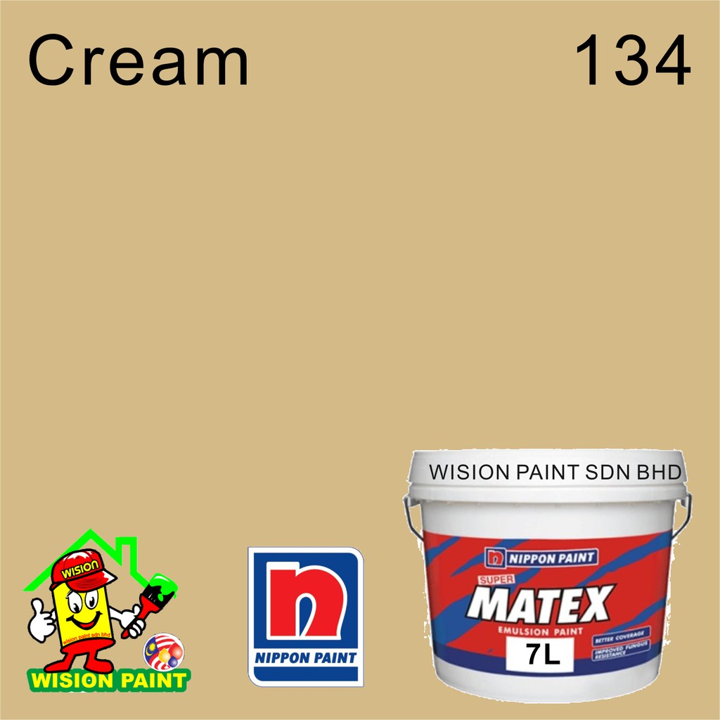 134 CREAM ( 7 LITER ) NIPPON PAINT ( SUPER MATEX 7L ) EMULSION PAINT