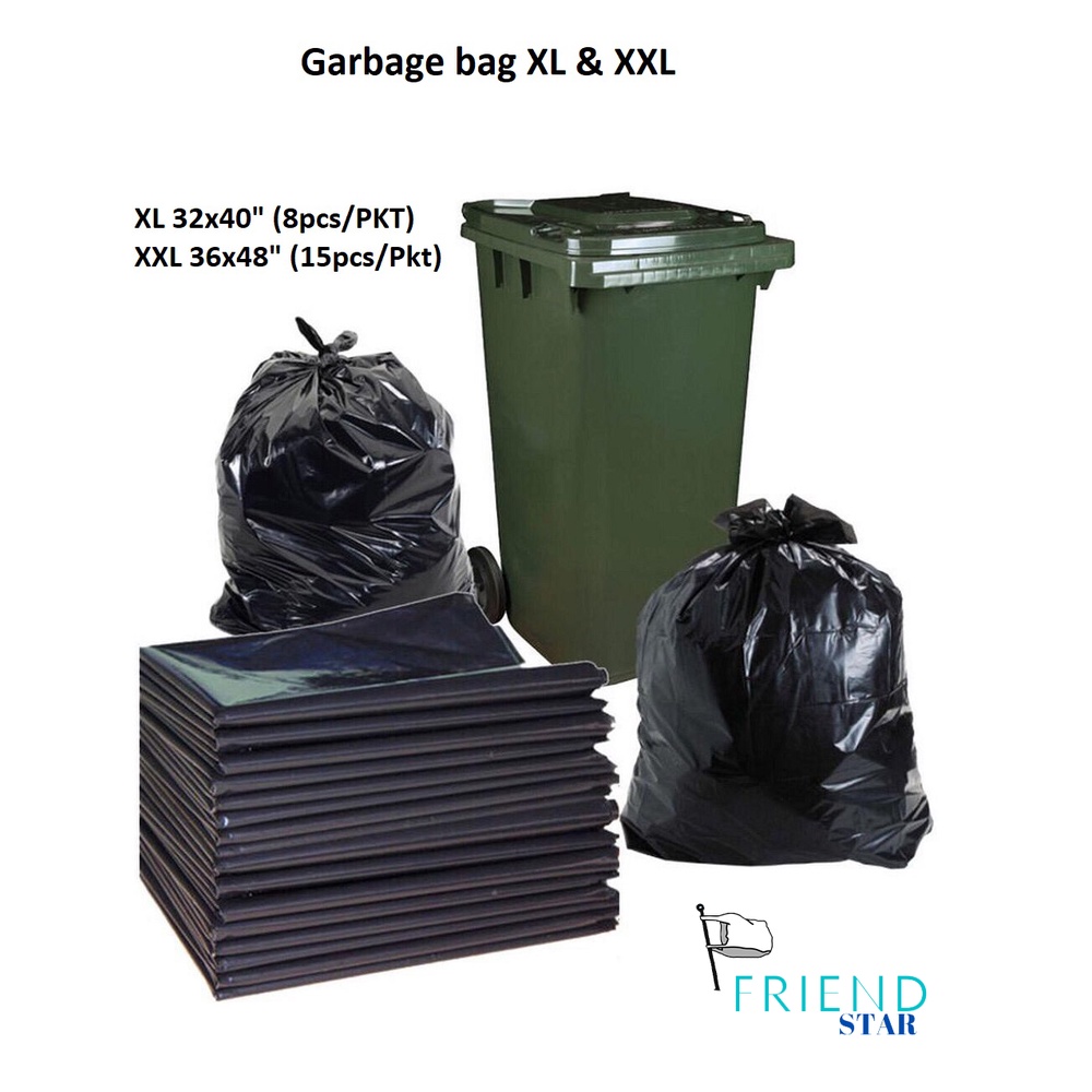 [Thick] Plastic Garbage Bag Black Size (XL / XXL) / Garbage Bag/ Heavy