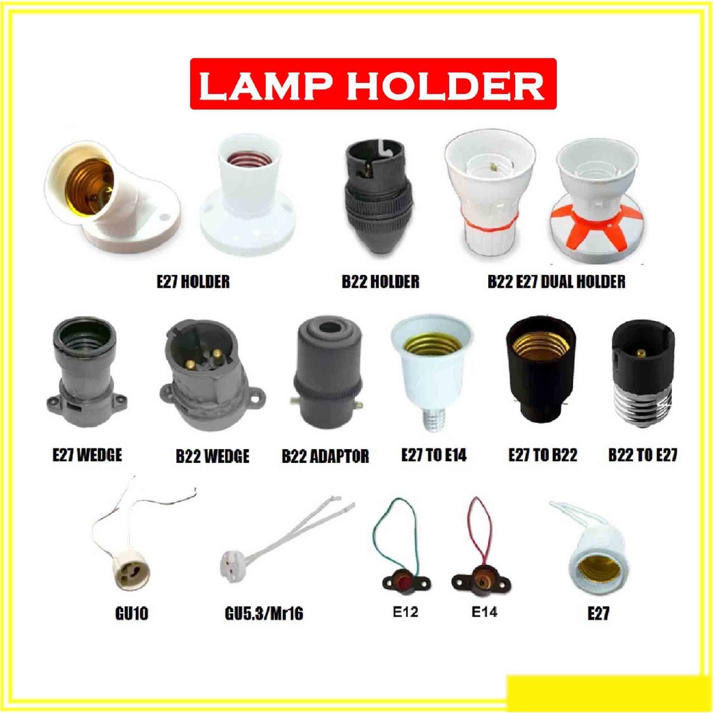 E14/E27/B22 Lamp Holder / Battern Holder / Wedge Holder/ ES TO BC / BC