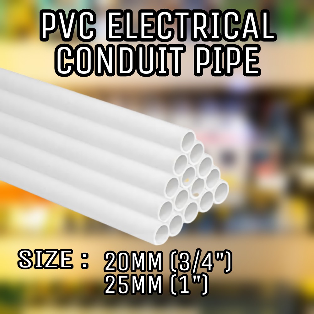 [3ft Length] 20mm (3/4") / 25mm (1") PVC ELECTRICAL CONDUIT PIPE Pipe